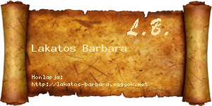 Lakatos Barbara névjegykártya